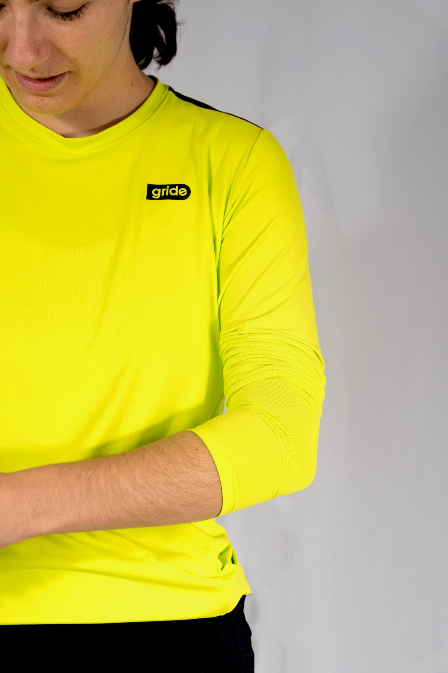 Playera deportiva de manga larga Lime Green