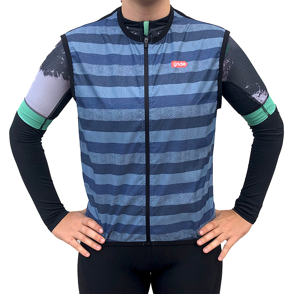 Blue Gray Windbreaker Vest