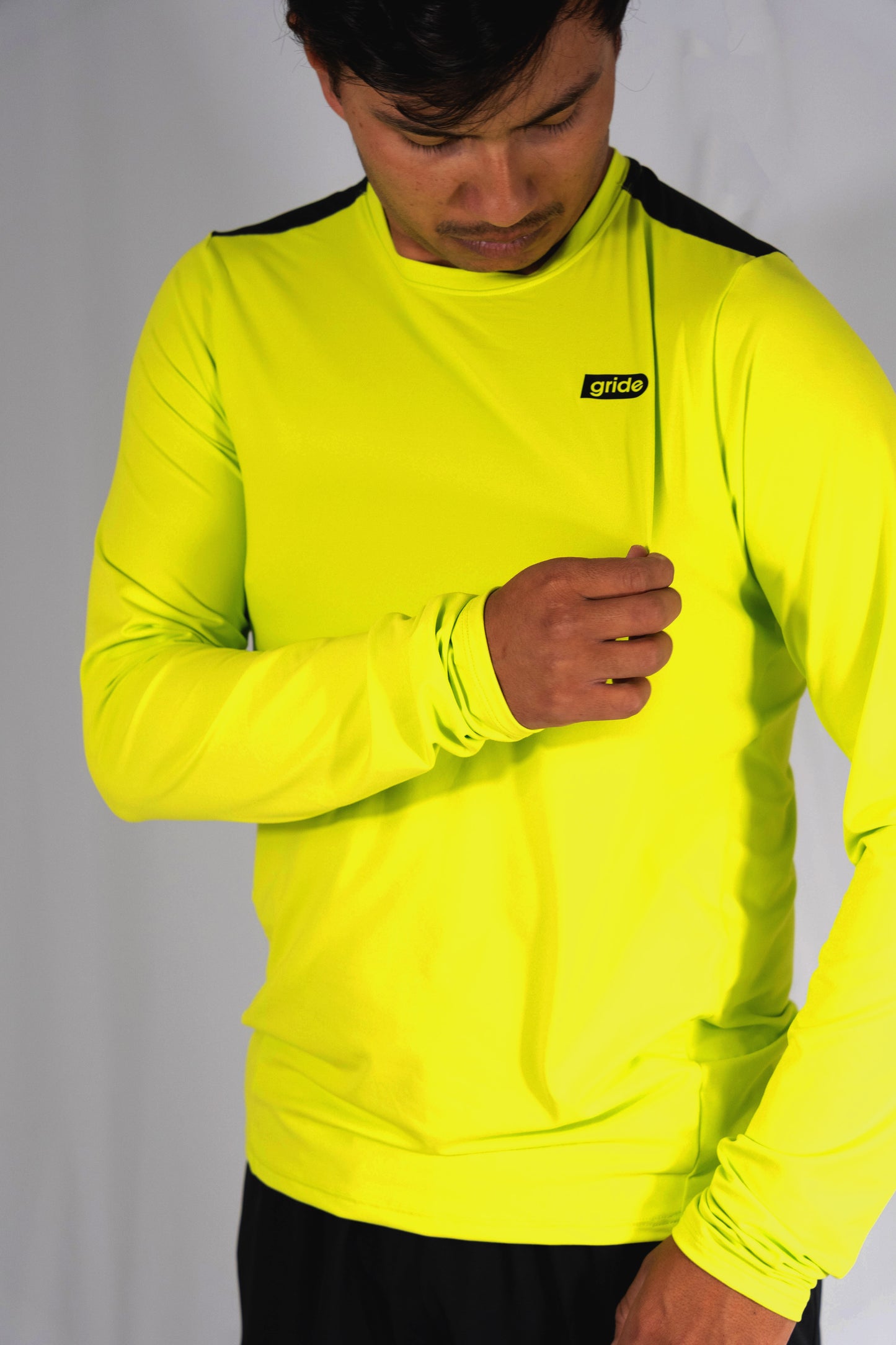Playera deportiva de manga larga Lime green