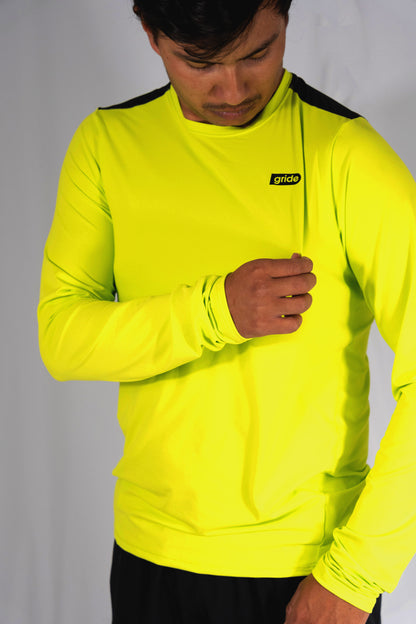 Playera deportiva de manga larga Lime green