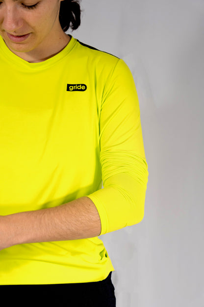 Playera deportiva de manga larga Lime Green