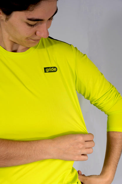 Playera deportiva de manga larga Lime Green