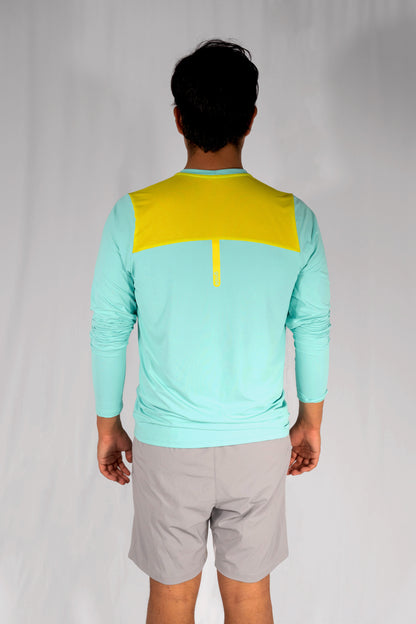 Playera deportiva de manga larga Turquesa