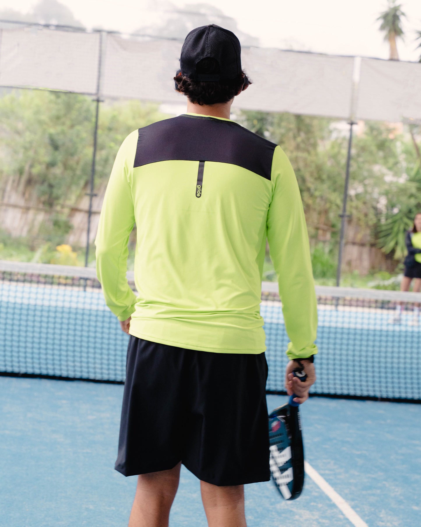 Playera deportiva de manga larga Lime green