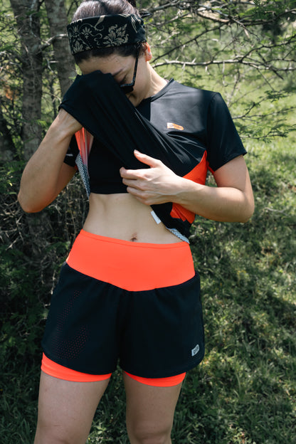 Short/licra Negro Naranja