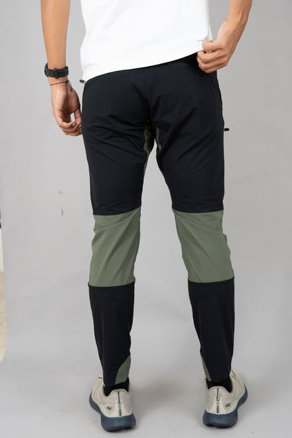 Pantalones Hiking Negros con Verde Caballero