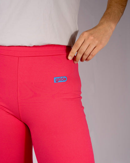 Pants deportivos acampanados Rosa