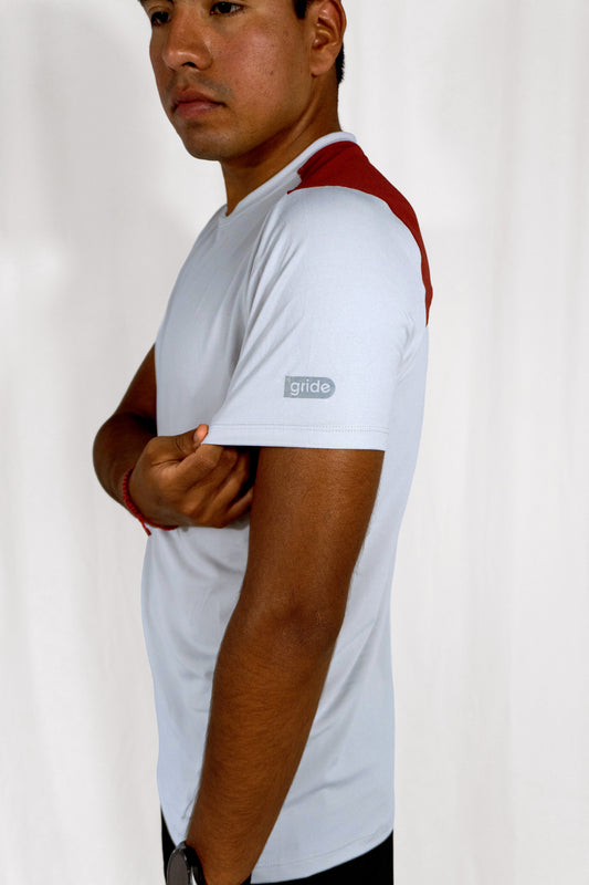 Grey/red padel shirt